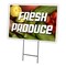 Signmission Fresh Produce Yard Sign & Stake outdoor plastic coroplast window, C-1824 Fresh Produce C-1824 Fresh Produce - alternate 1
